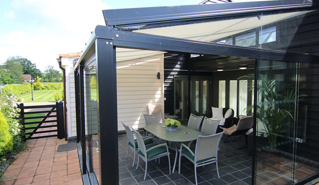 Solarlux glass room with atrium style Solarlux roof Kingston, Surrey
